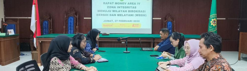 Rapat monev (monitoring dan evaluasi) Area IV Zona Integritas (ZI) menuju Wilayah Birokrasi Bersih dan Melayani (WBBM)